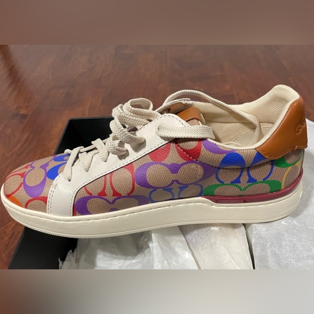 Brand new Coach rainbow sneakers! Super cute and stylish!